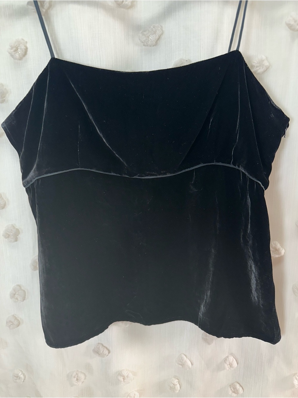 J. Crew Women’s Black Velvet Spaghetti Strap Camisole Whimsigoth Size 12 - Picture 2 of 7